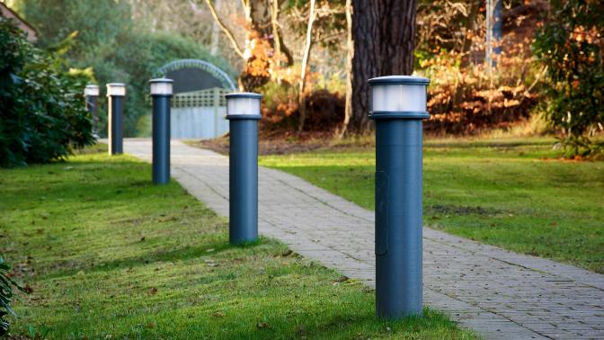 Pharos bollards illuminate walkways to create a secure passage
