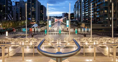 Schréder's LED handrail ensures perfect visibility and safe passage for the thousands of fans making their way in and out of Wembley Stadium
